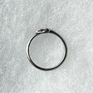 Artisan Silver Ourobouros Snake Ring With Black CZ Eyes size 7